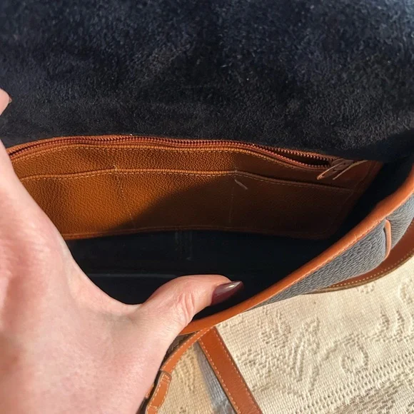 Dooney & Bourke Navy and Tan Crossbody Bag - Picture 7 of 15